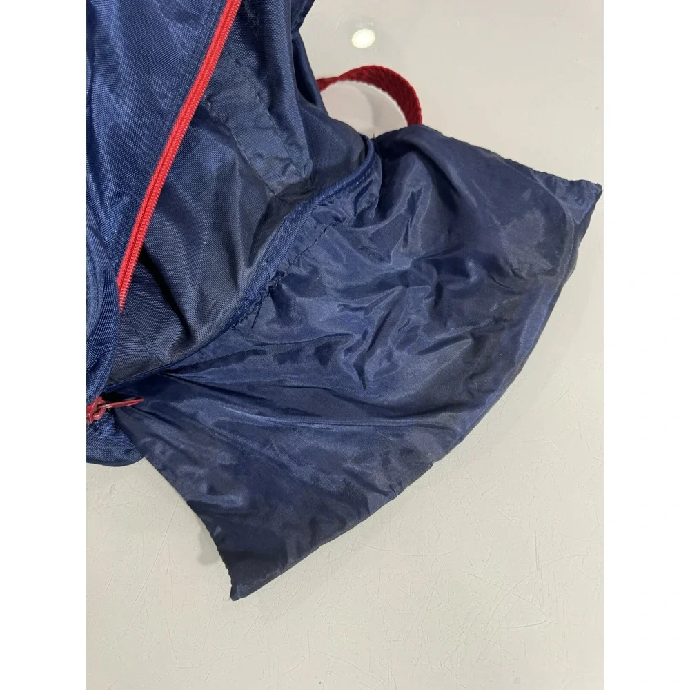 Vintage 1970s NIKE Blue Red Duffle Gym Bag Taiwan Made YKK Zippers - RARE BAG